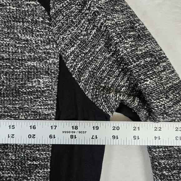 Eileen Fisher Tweed Cropped Jacket Blazer Knit Zip Up Ponte Panels Large 0838 - Picture 8 of 11